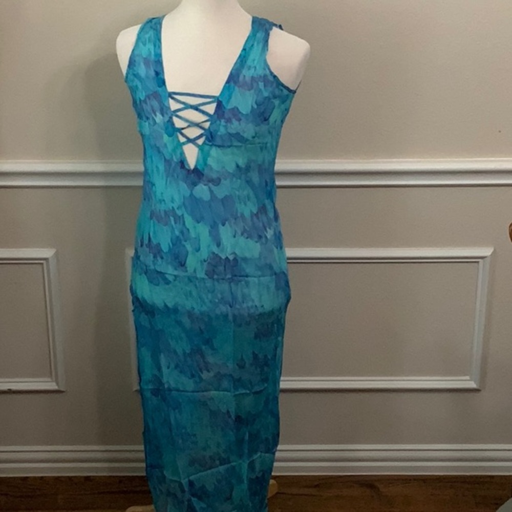 Lisa Blue WINGED ONES Crisscross Kaftan - Celestial Blue